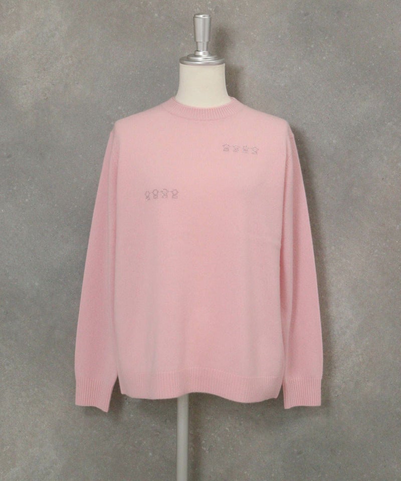 カシミヤ100％ピコストーンニット（ピンク）