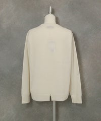 カシミヤ100％ピコストーンニット後（ホワイト）