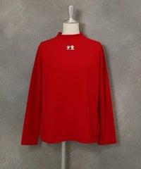  カシミヤ100％ロール襟ニット（レッド）