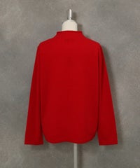  カシミヤ100％ロール襟ニット後（レッド）