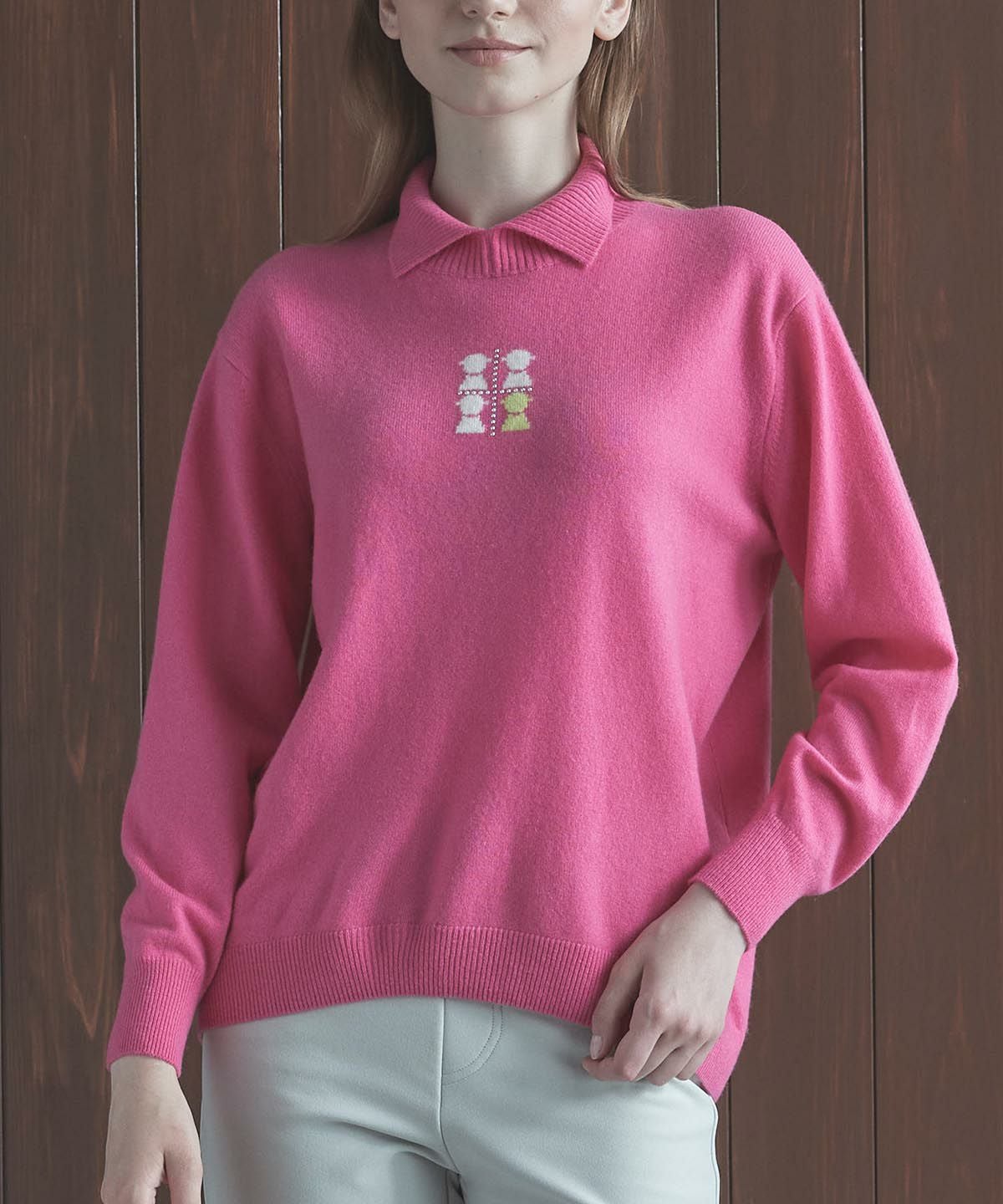 カシミヤ100％襟付きニット|スタジオピッコーネ - ゴルフウェアや婦人