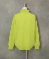 カシミヤ100％襟付きニット(イエロー)後ろ