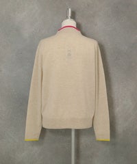 カシミヤ100％ポイントカラーニット(ベージュ)後ろ