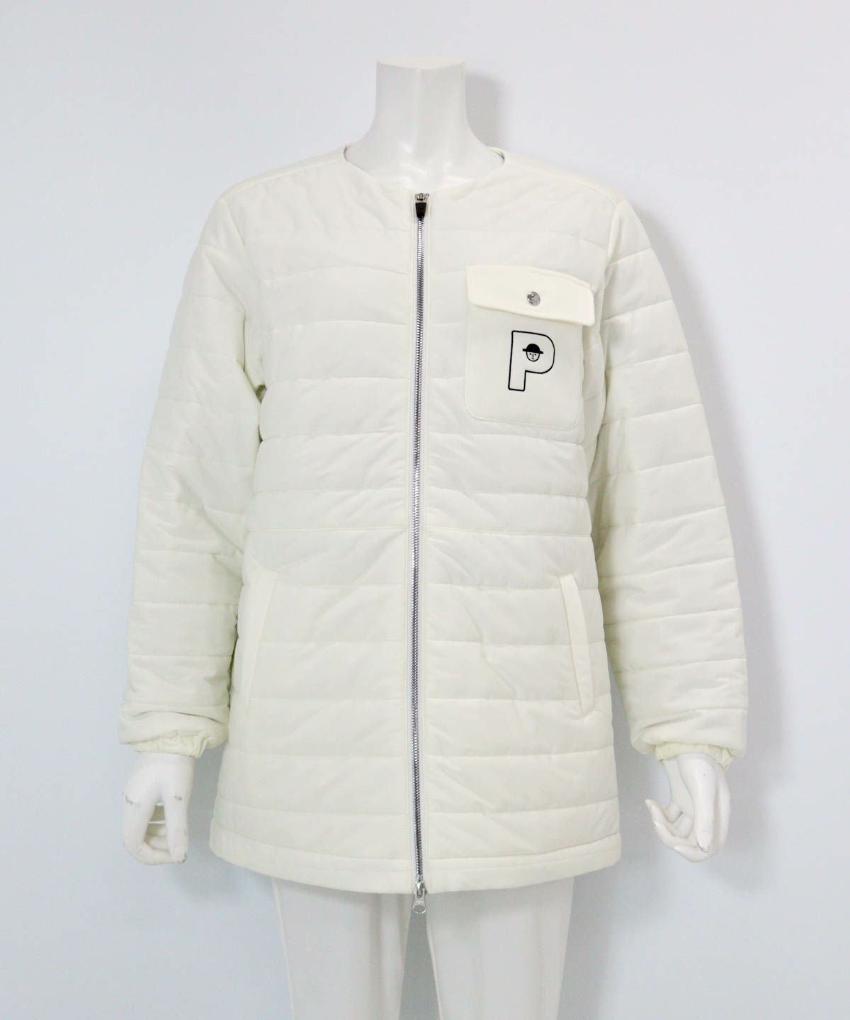 防風保温ノーカラー中綿ブルゾン|ピッコーネクラブ - ゴルフウェアや