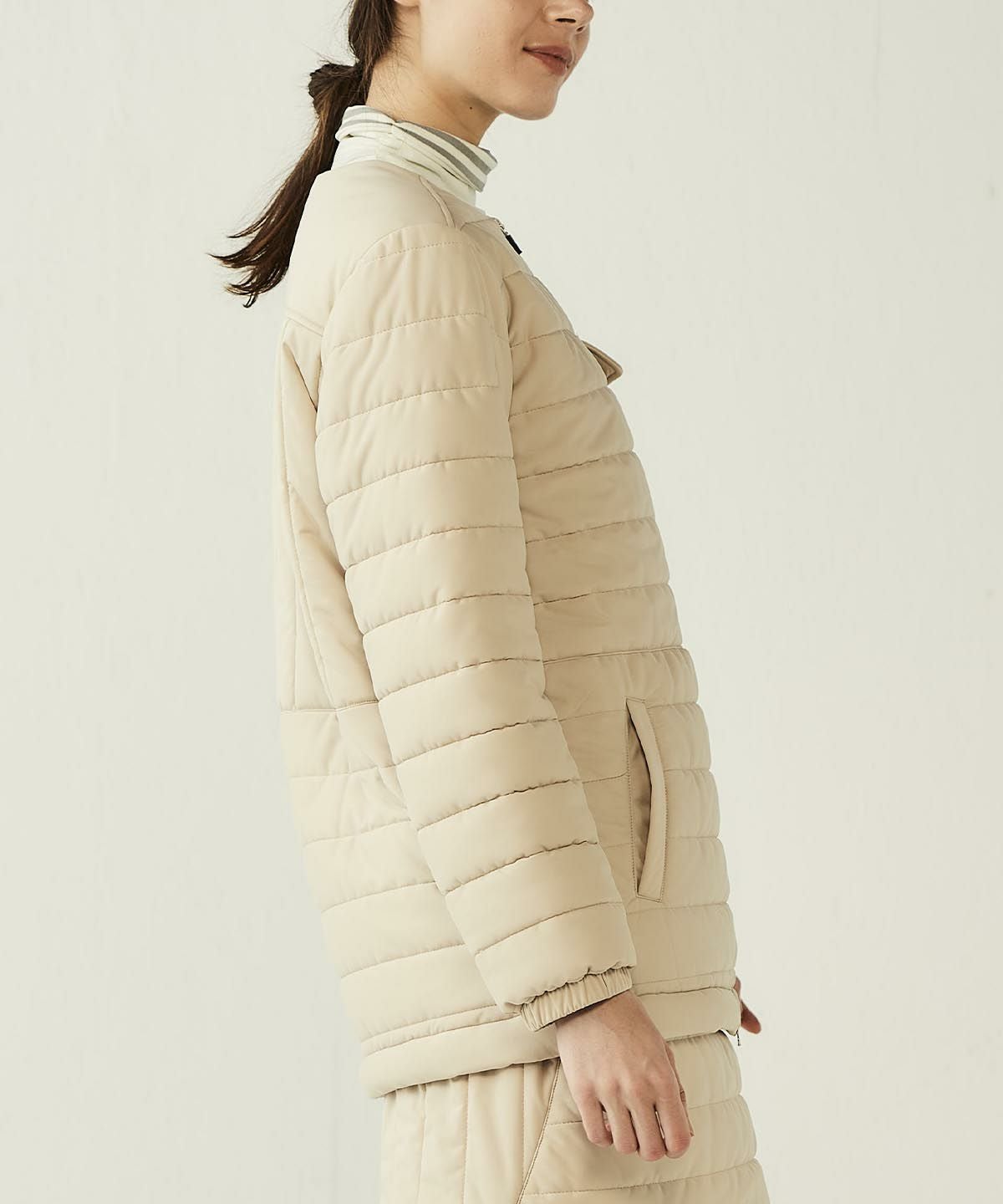 防風保温ノーカラー中綿ブルゾン|ピッコーネクラブ - ゴルフウェアや