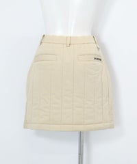 防風保温中綿キルトスカート(ベージュ)後ろ