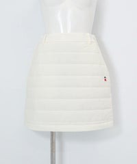 防風保温中綿キルトスカート(ホワイト)前