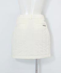 防風保温中綿キルトスカート(ホワイト)後ろ