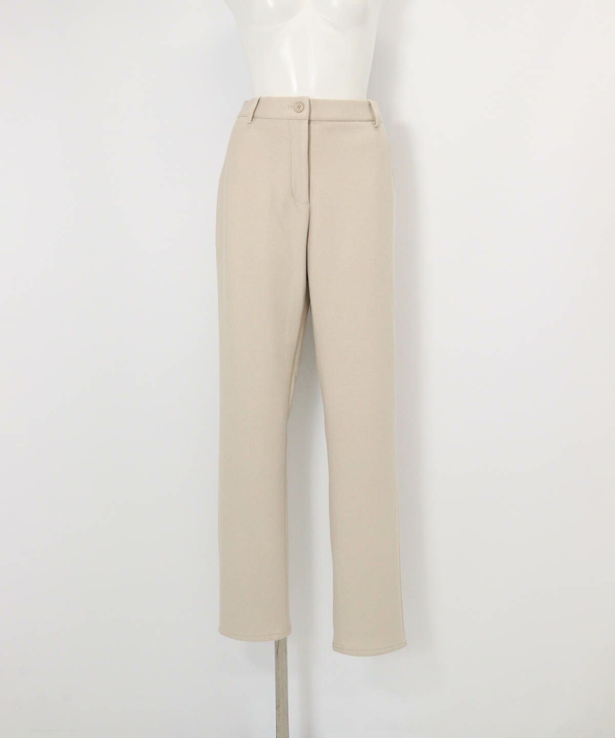 バック刺繍裏起毛ジャージーパンツ(ベージュ)前