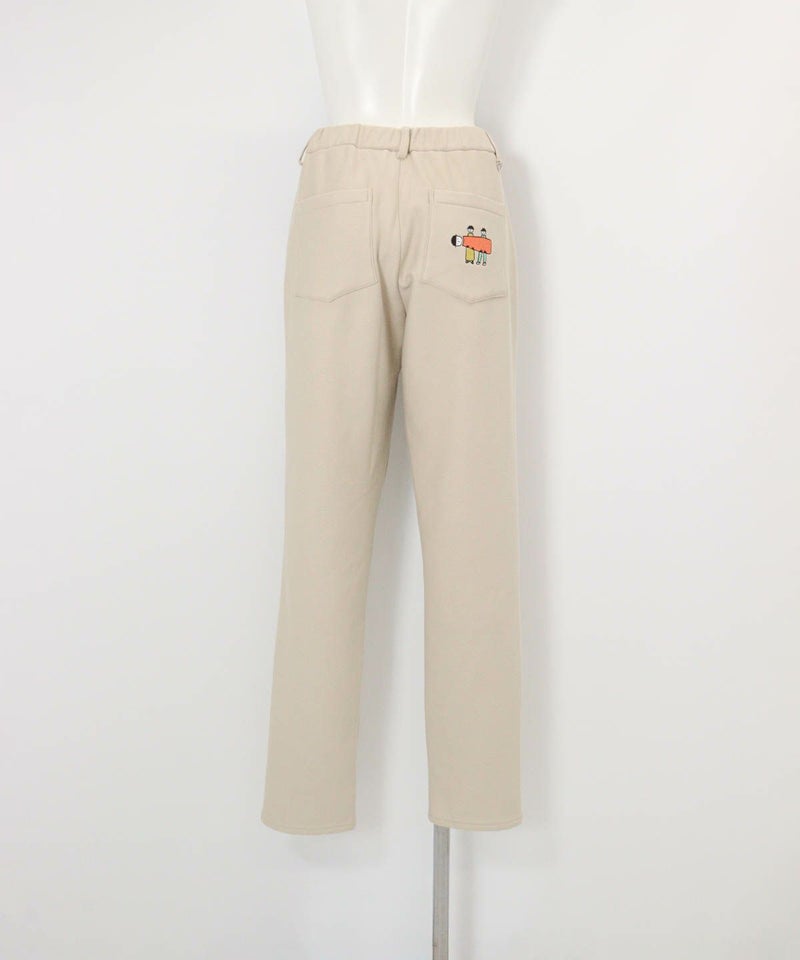 バック刺繍裏起毛ジャージーパンツ(ベージュ)後ろ