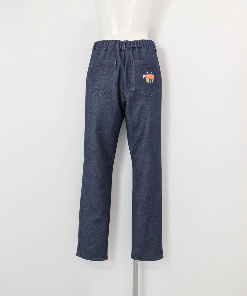 バック刺繍裏起毛ジャージーパンツ(ネイビー)後ろ