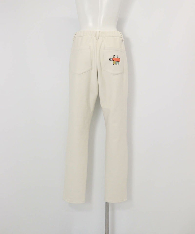 バック刺繍裏起毛ジャージーパンツ(ホワイト)後ろ