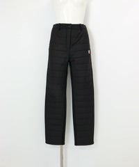防風撥水中綿キルト切替パンツ(ブラック)前