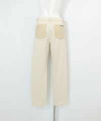 防風撥水中綿キルト切替パンツ(ベージュ)後ろ