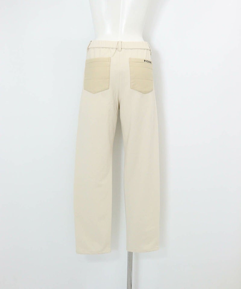 防風撥水中綿キルト切替パンツ(ベージュ)後ろ