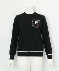 カシミヤ100％ラインニット （ブラック）