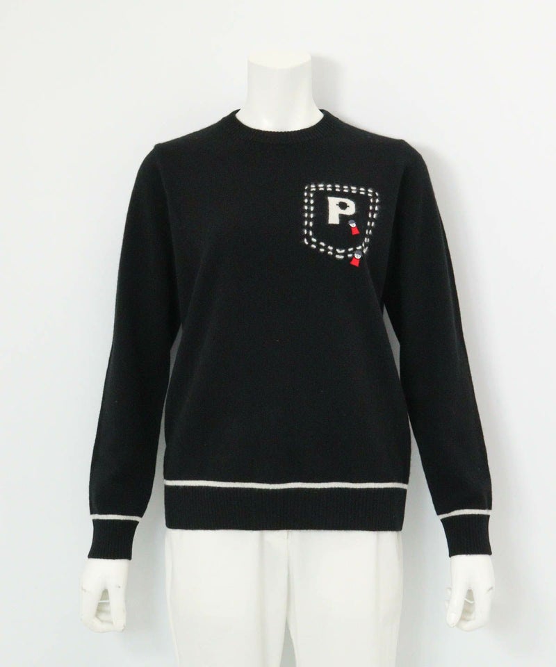 カシミヤ100％ラインニット （ブラック）