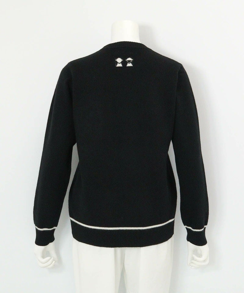 カシミヤ100％ラインニット 後（ブラック）