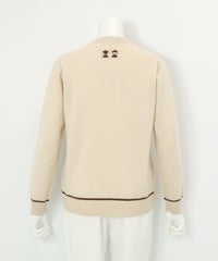 カシミヤ100％ラインニット後 （ベージュ）