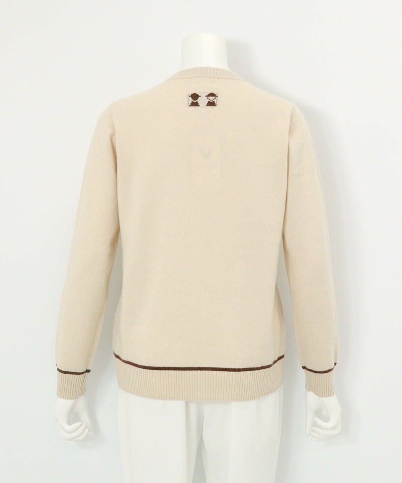 カシミヤ100％ラインニット後 （ベージュ）