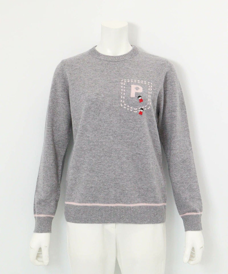 カシミヤ100％ラインニット （グレー）