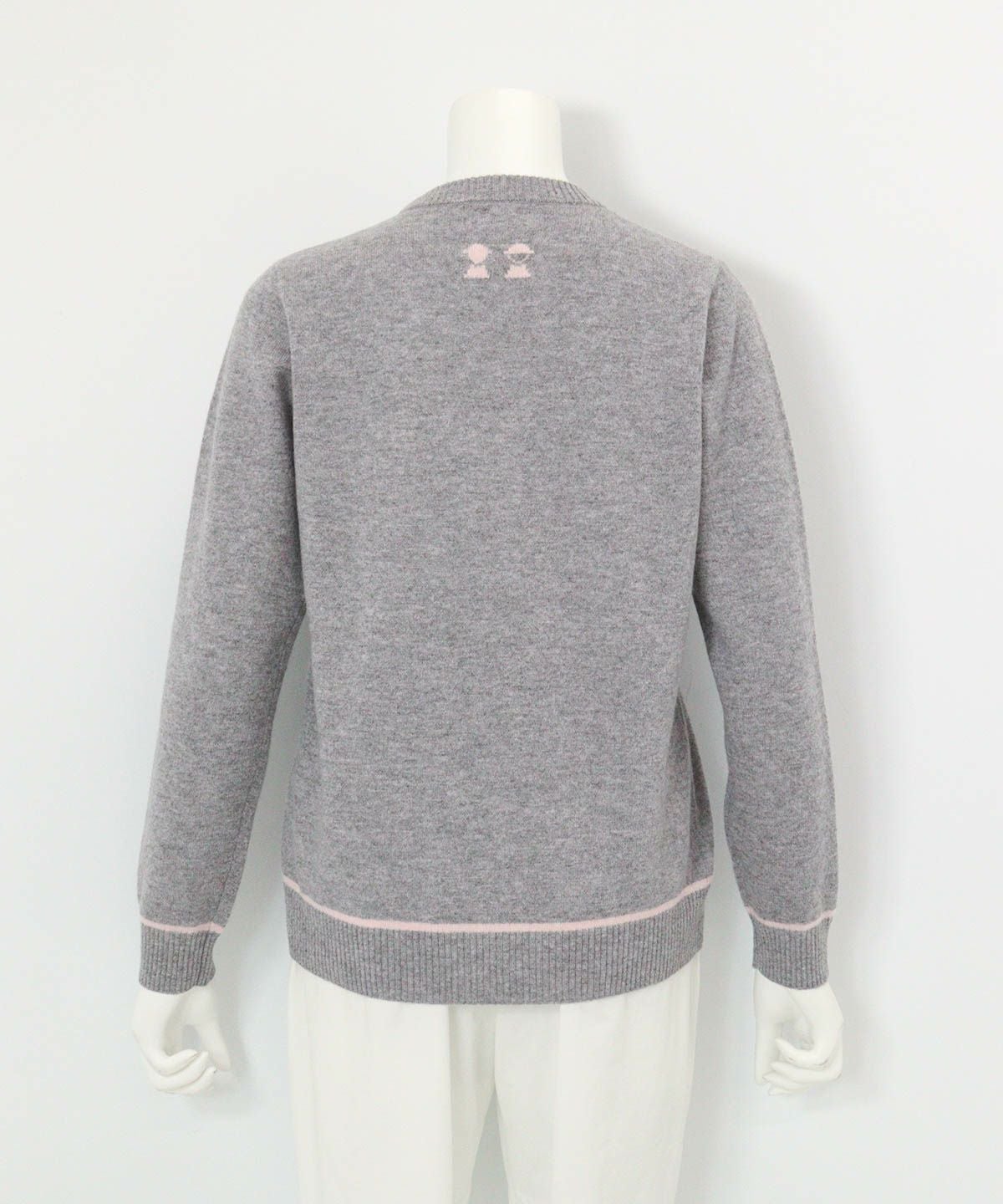 カシミヤ100％ラインニット 後（グレー）