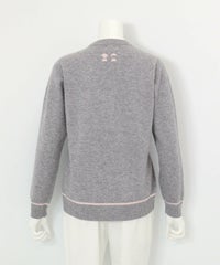 カシミヤ100％ラインニット 後（グレー）