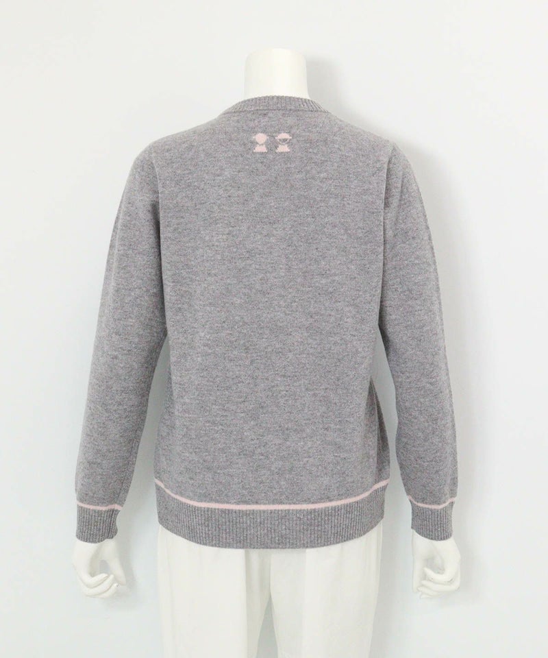 カシミヤ100％ラインニット 後（グレー）