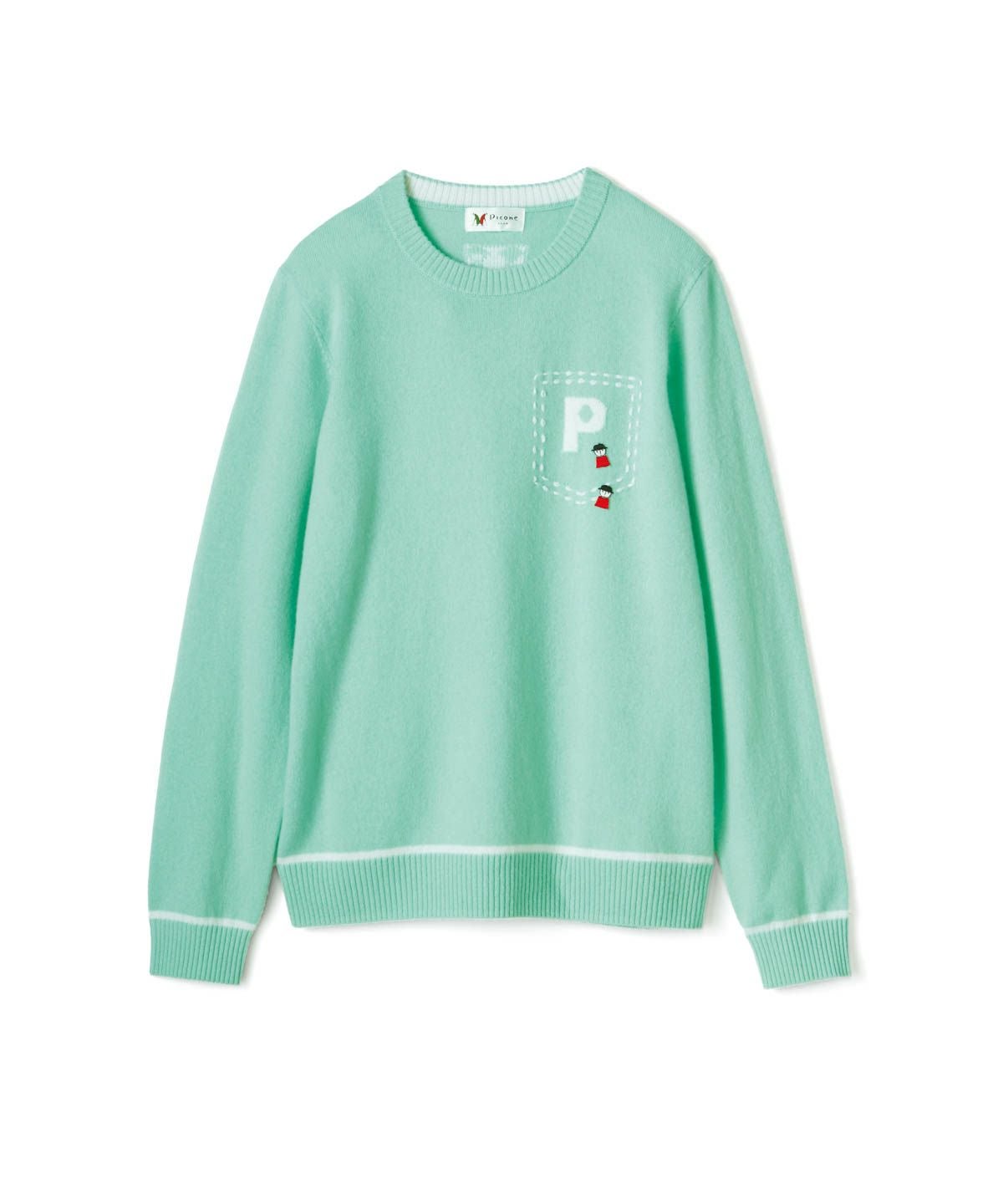 カシミヤ100％ラインニット （ライトグレー）