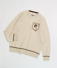 カシミヤ100％ラインニット （ベージュ）