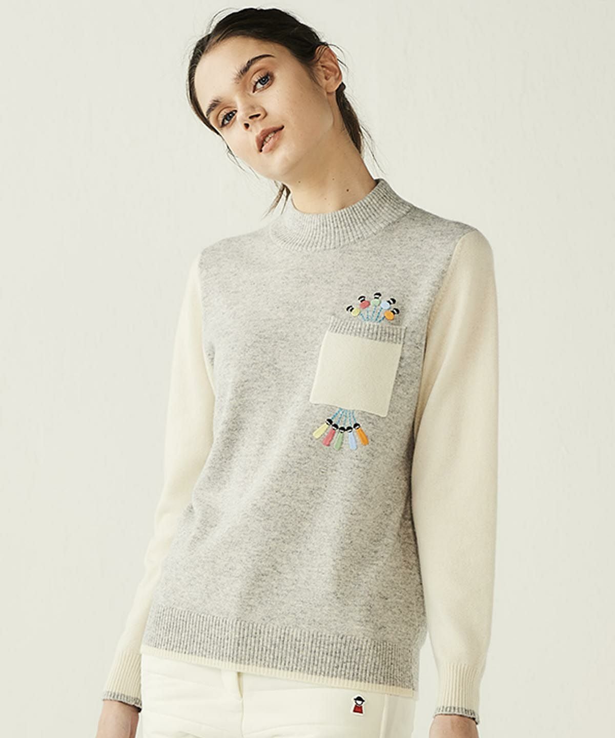 カシミヤ100％配色ニット|ピッコーネクラブ - ゴルフウェアや婦人服通販