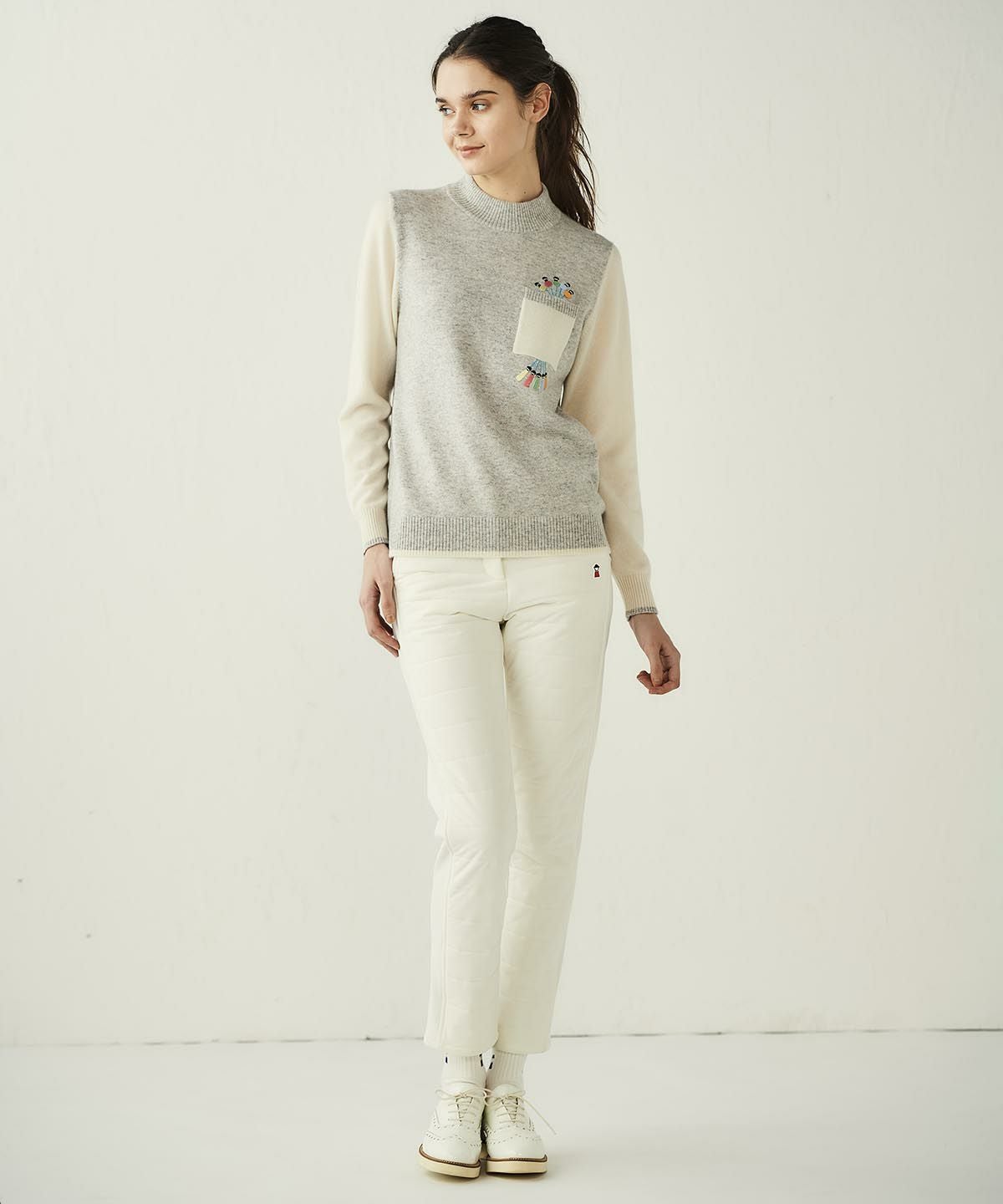 カシミヤ100％配色ニット|ピッコーネクラブ - ゴルフウェアや婦人服通販