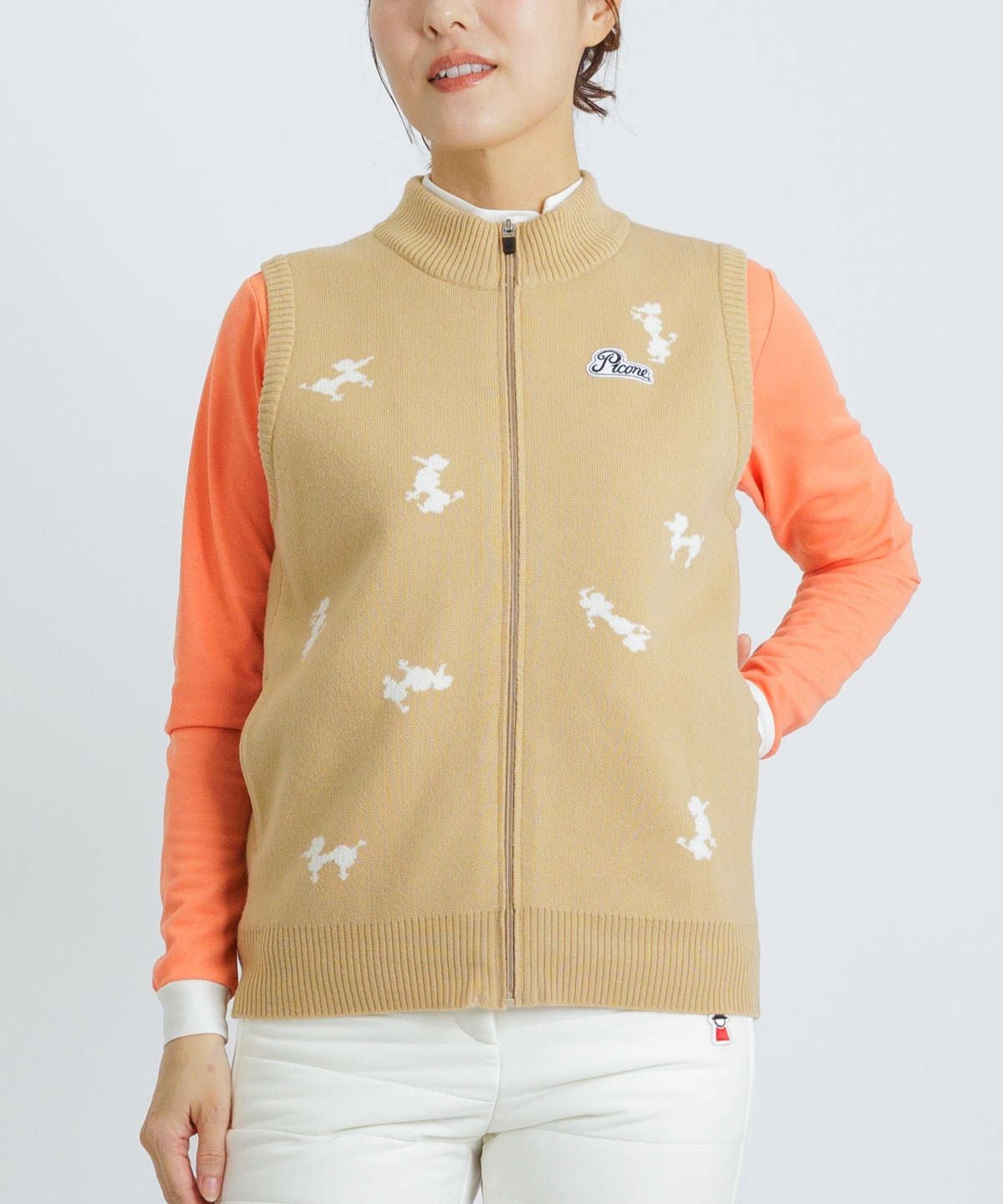 保温撥水総柄ジップブルゾン|ピッコーネクラブ - ゴルフウェアや婦人服通販