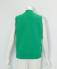 プードル柄発熱ニットベスト(グリーン)後ろ