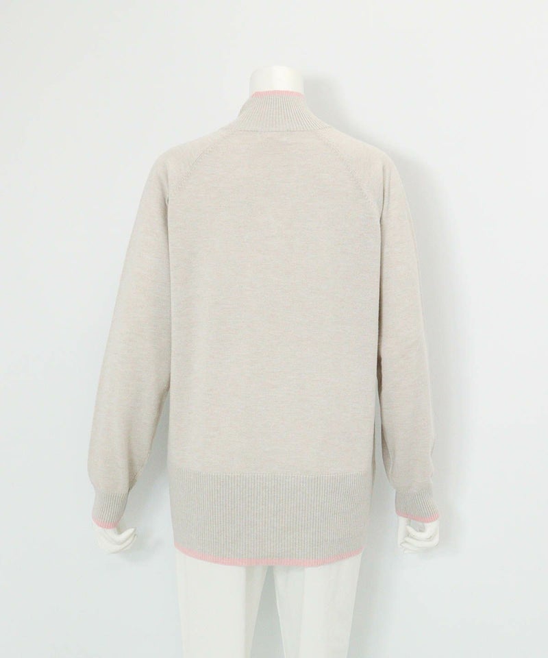 ウール混リブ切替ニット後（ライトグレー）