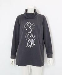 裏フリースジャージープルオーバー(グレー)前