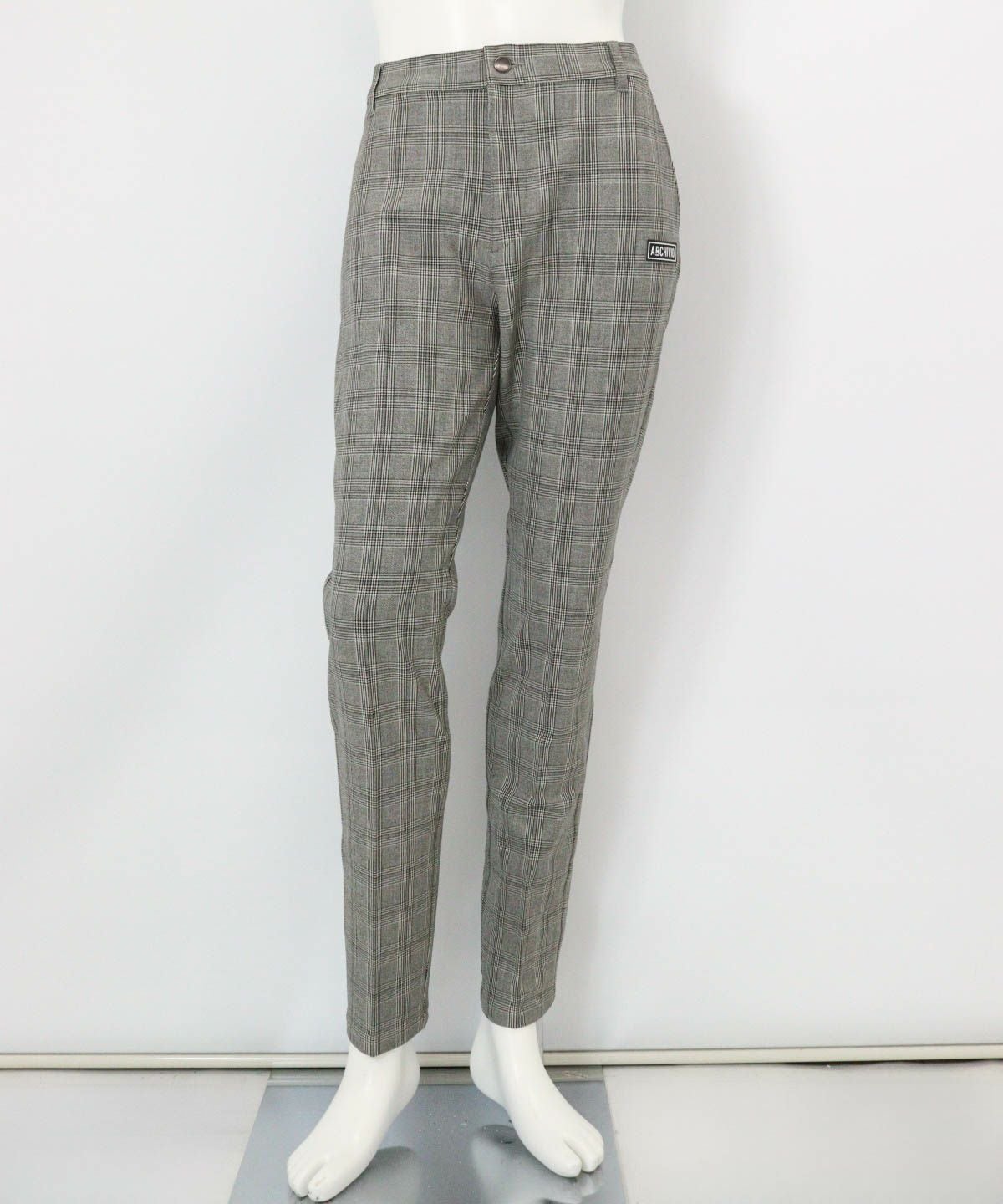 【メンズ】グレンチェック柄パンツ(ブラック)