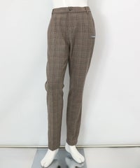 【メンズ】グレンチェック柄パンツ(ブラウン)前