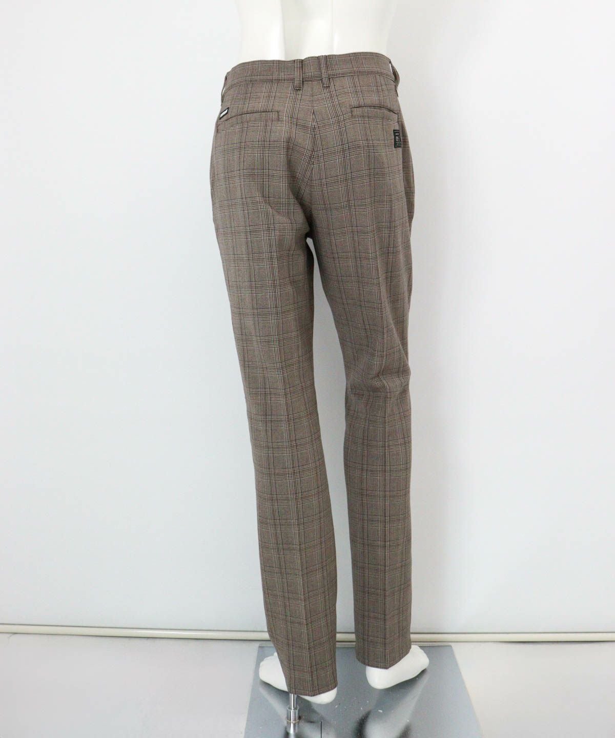 【メンズ】グレンチェック柄パンツ(ブラウン)後ろ