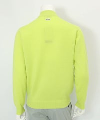 【メンズ】カシミヤ100％ロゴポケットニット(イエロー)後ろ