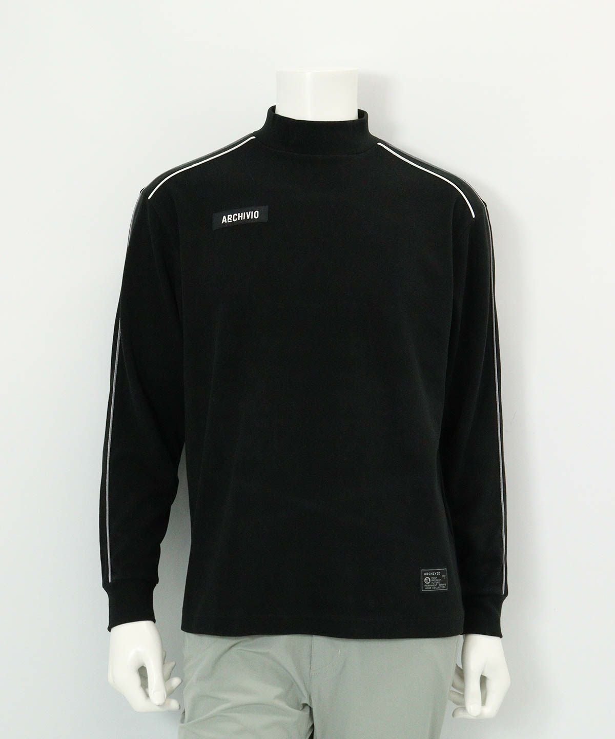 【メンズ】パイピングライン起毛プルオーバー(ブラック)