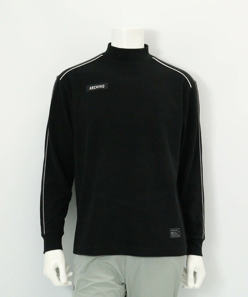 【メンズ】パイピングライン起毛プルオーバー(ブラック)