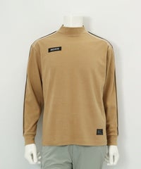【メンズ】パイピングライン起毛プルオーバー(ベージュ)前
