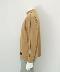 【メンズ】パイピングライン起毛プルオーバー(ベージュ)横