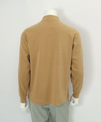 【メンズ】パイピングライン起毛プルオーバー(ベージュ)後ろ