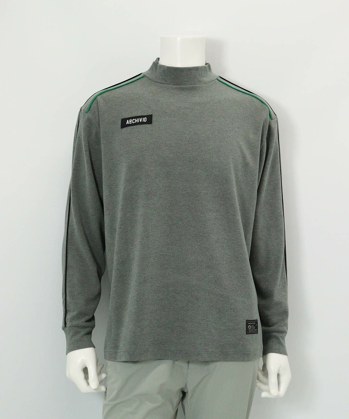 【メンズ】パイピングライン起毛プルオーバー(ライトグレー)