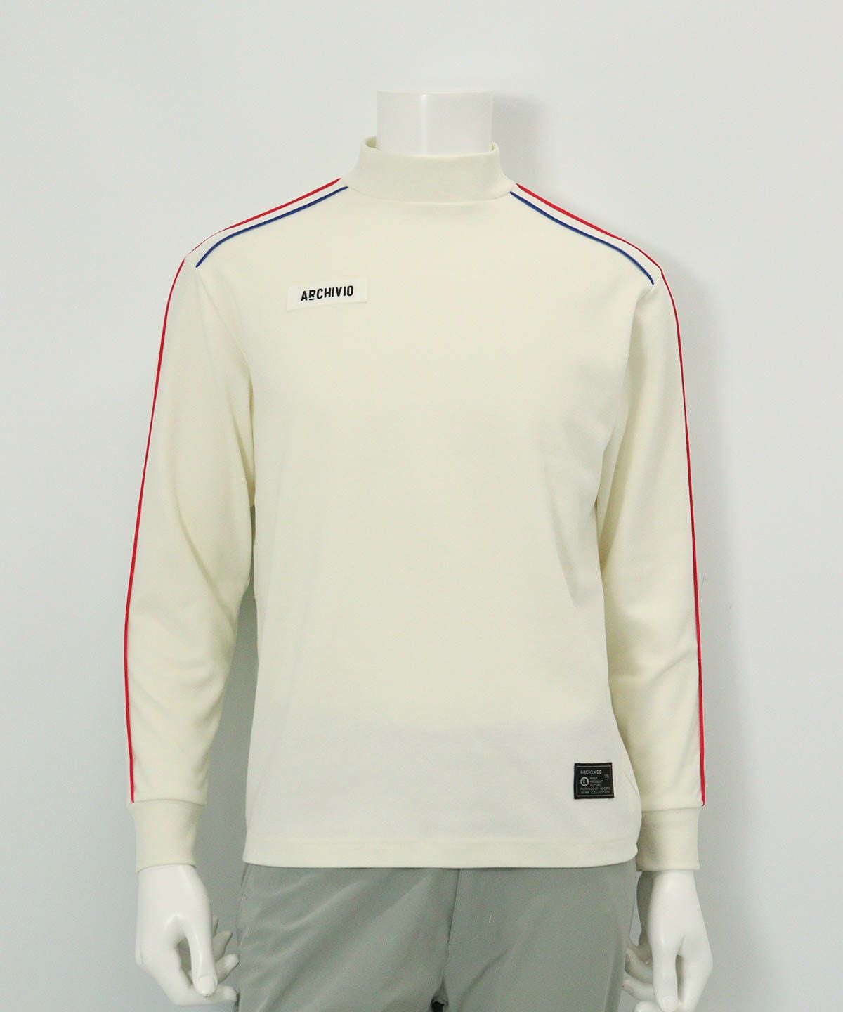 【メンズ】パイピングライン起毛プルオーバー(ホワイト)