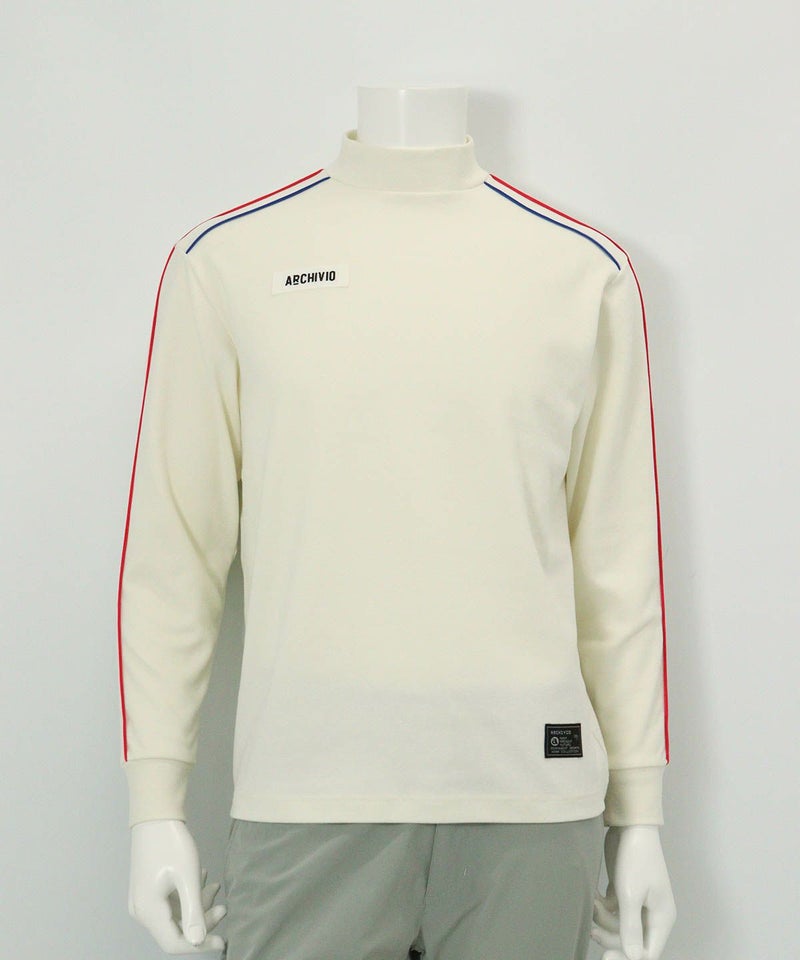 【メンズ】パイピングライン起毛プルオーバー(ホワイト)