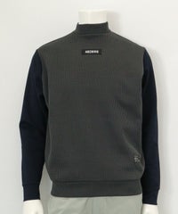 【メンズ】ニット切替プルオーバー(グレー)