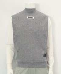 【メンズ】ニット切替プルオーバー(ライトグレー)前